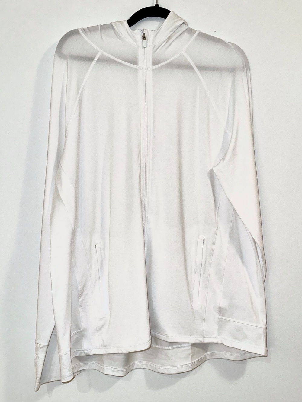 Athleta White Zip Up Athletic Hoodie Size 2X